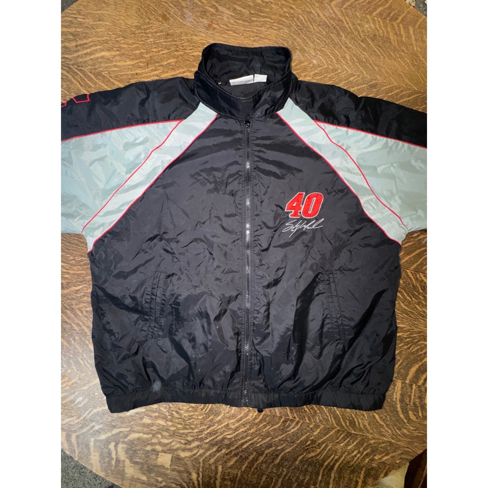 Vintage Sterling Marlin #40 NASCAR Winner's Circle Windbreaker Jacket Black XL